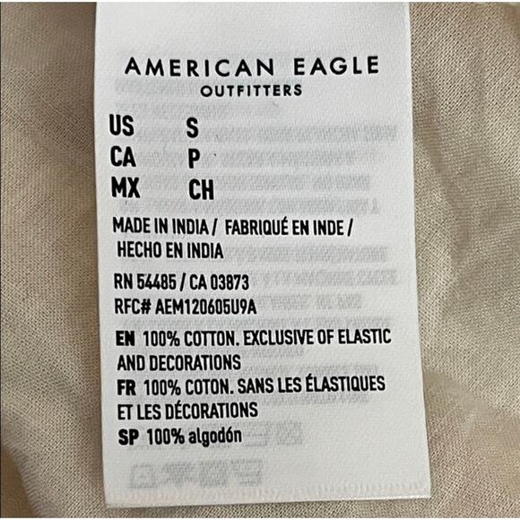 American Eagle elegant cream cotton long sleeve mini dress size small. - Picture 9 of 10